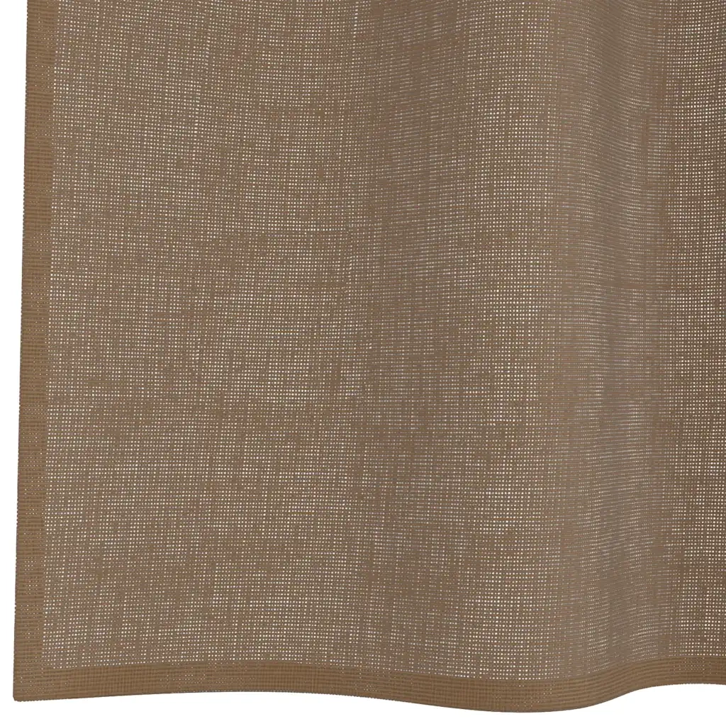 Tende in Voile con Occhielli 2 pz Marrone Chiaro