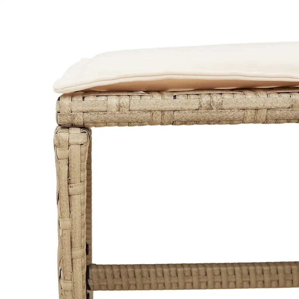 Set da Pranzo da Giardino 11 pz con Cuscini Beige in Polyrattan 3278097