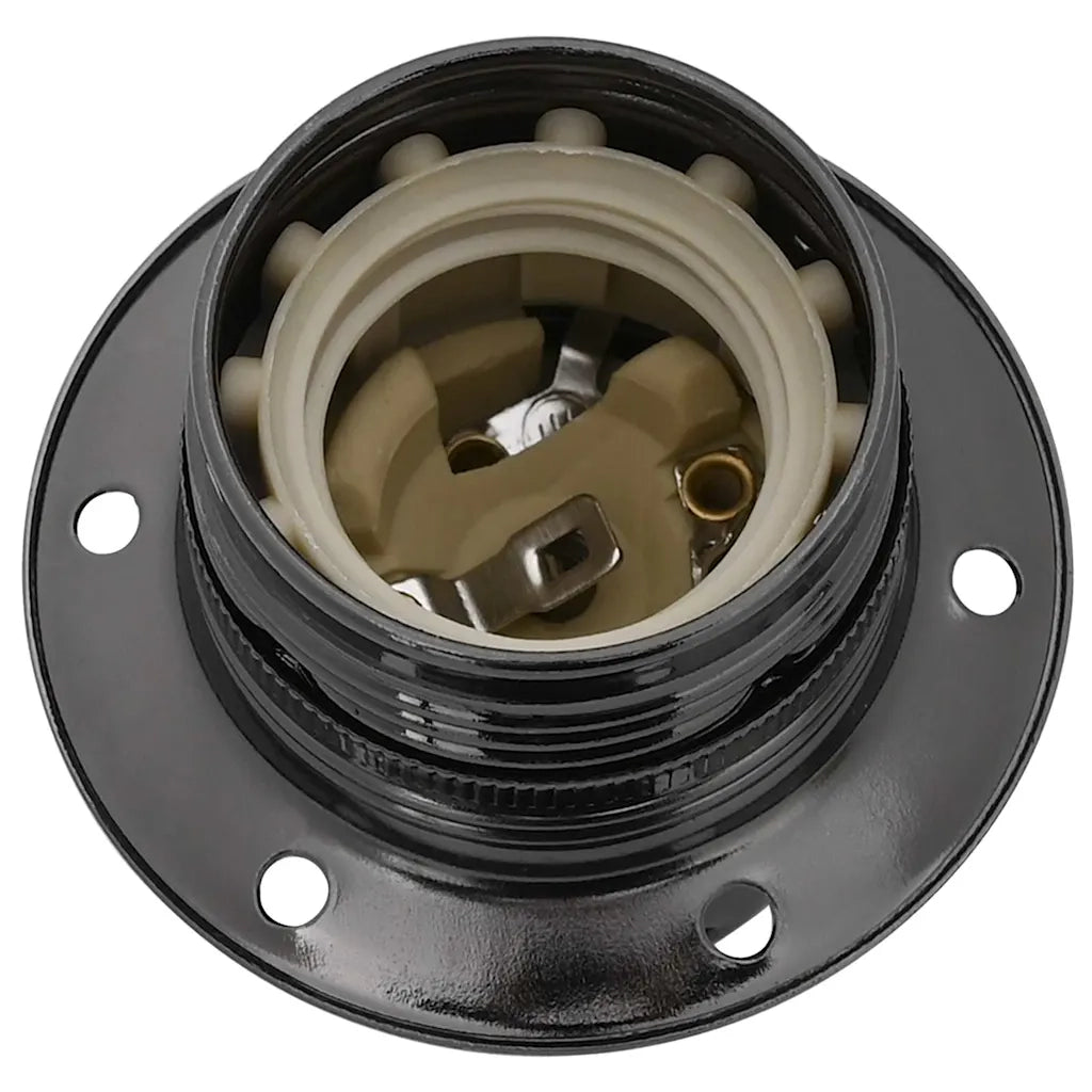 Portalampade 2 pz Nero Lucido E27 4106523