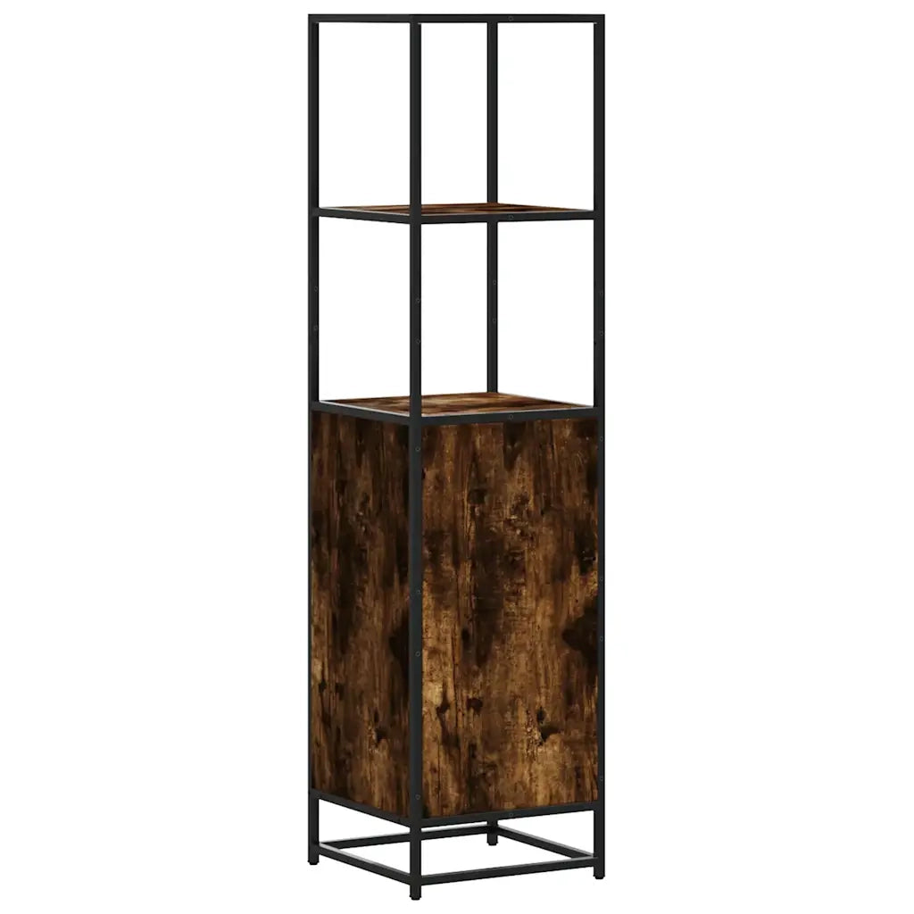 Credenza Rovere Fumo 35,5x35x139 cm Legno Multistrato Metallo 849046