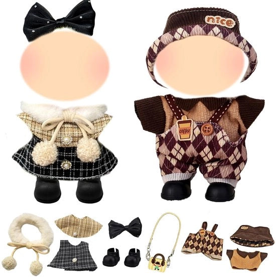 Abbigliamento per Bamboline 17 cm - Set di Vestiti per Bamboline in Plush - Cappe e Accessori - Tessuti di Alta Qualità - Progetto Unico - Vestiti per Bamboline