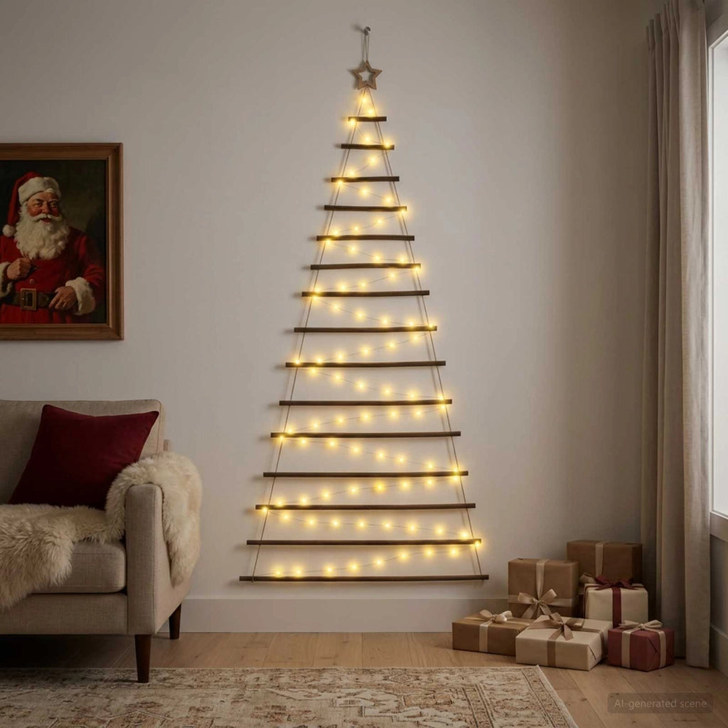 Albero di Natale appeso 210 cm 130 LED Bianco caldo 42050475