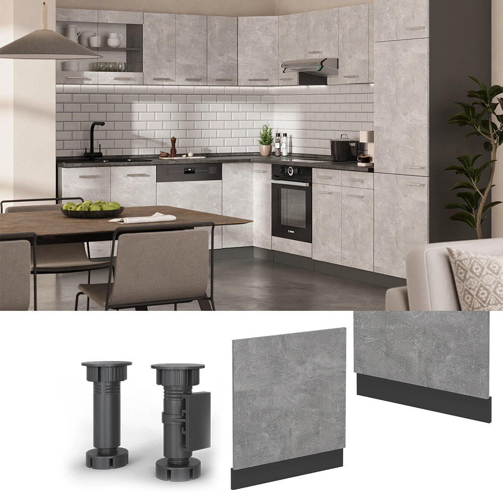 Vicco Pannello frontale per lavastoviglie Calcestruzzo 60 cm , PL Marmo