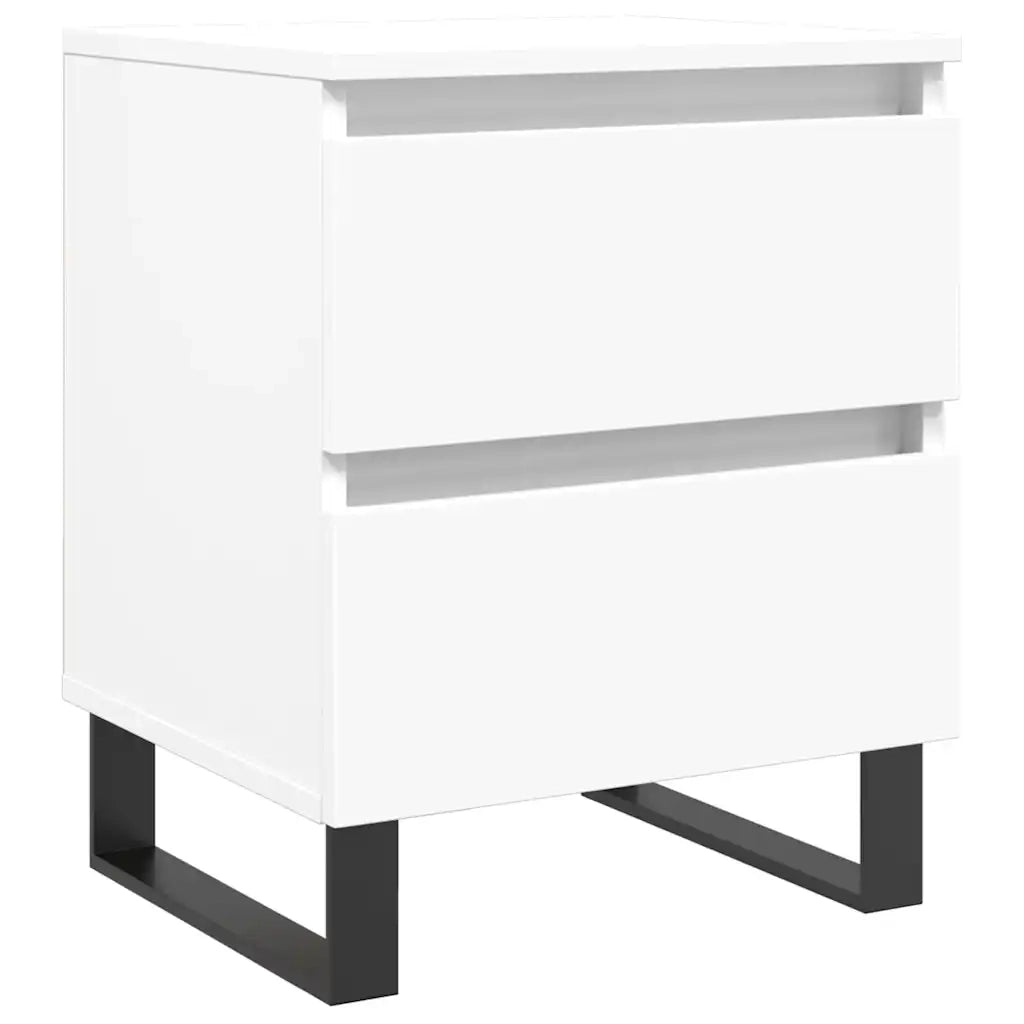 Comodino | Armadio da Notte | Mobiletto da notte Bianco 40x35x50 cm in Legno Multistrato