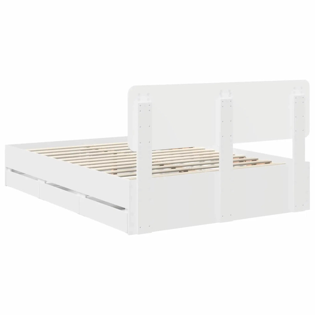 Struttura del letto-Giroletto-Rete del Letto Bianco 150 x 200 cm Legno ingegnerizzato 237540