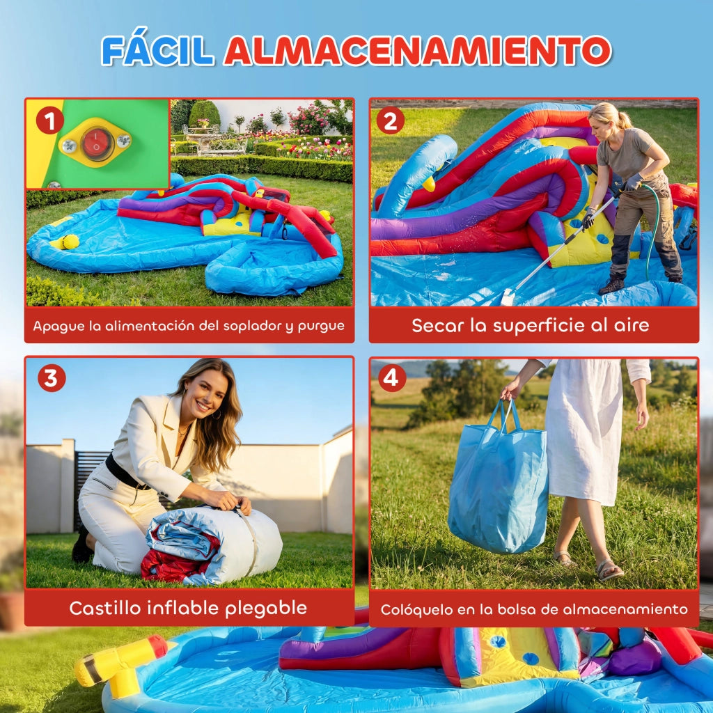 Piscina gonfiabile con scivolo e canestro ¨C Minimal ¨C Grigio 366x366x122 cm