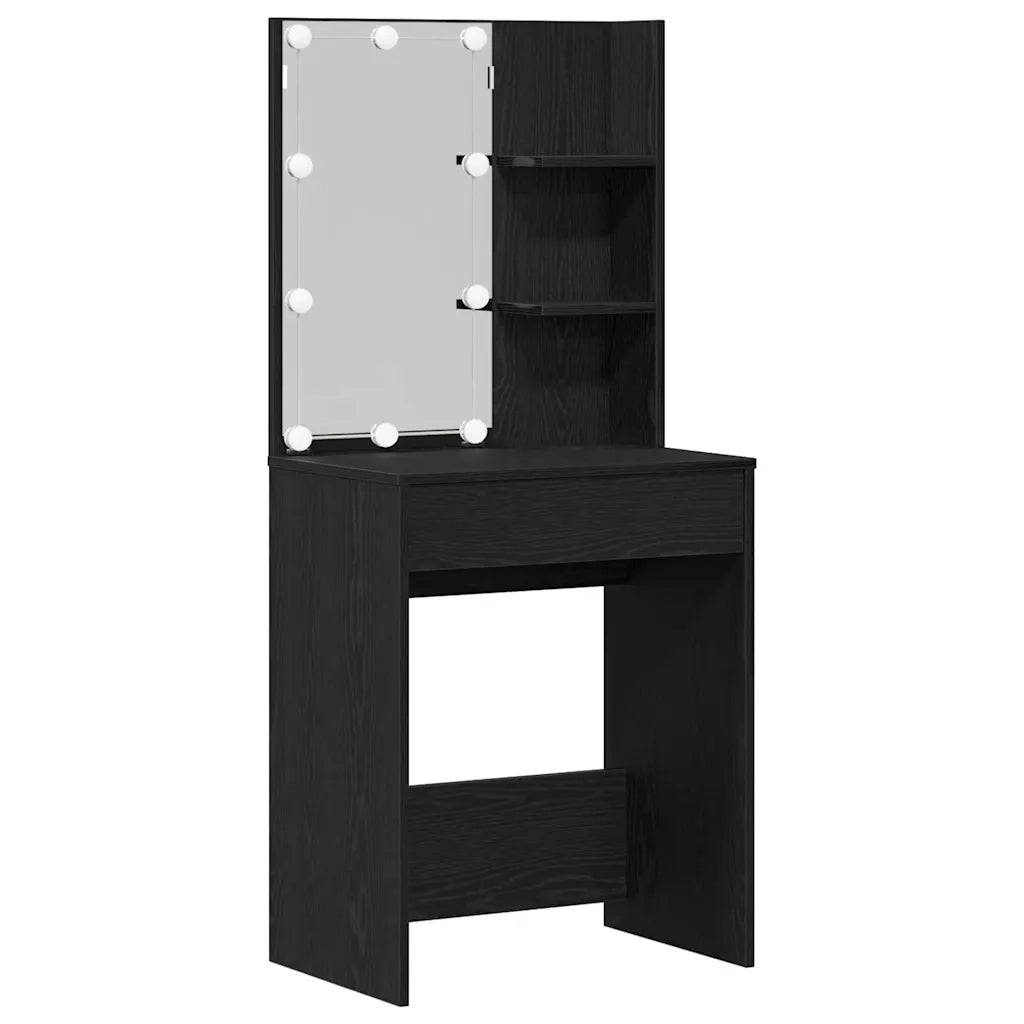 Tavolo da Trucco Rovere Nero 60 x 40 x 140 cm Legno multistrato 862780
