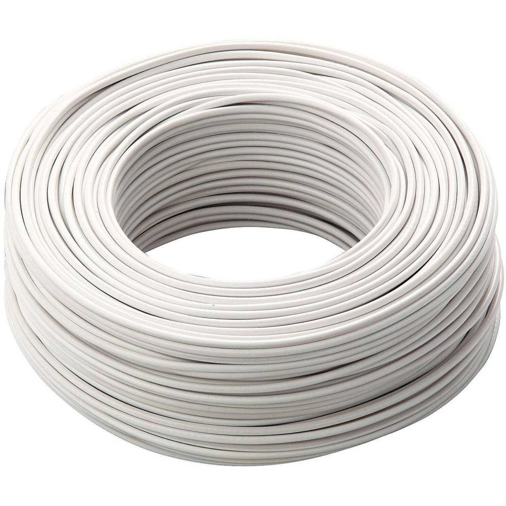 Trade Shop - Cavo Bianco 100 Mt Isolato Unipolare 1 X 2,5 M2 Antifiamma Materiale Elettrico -