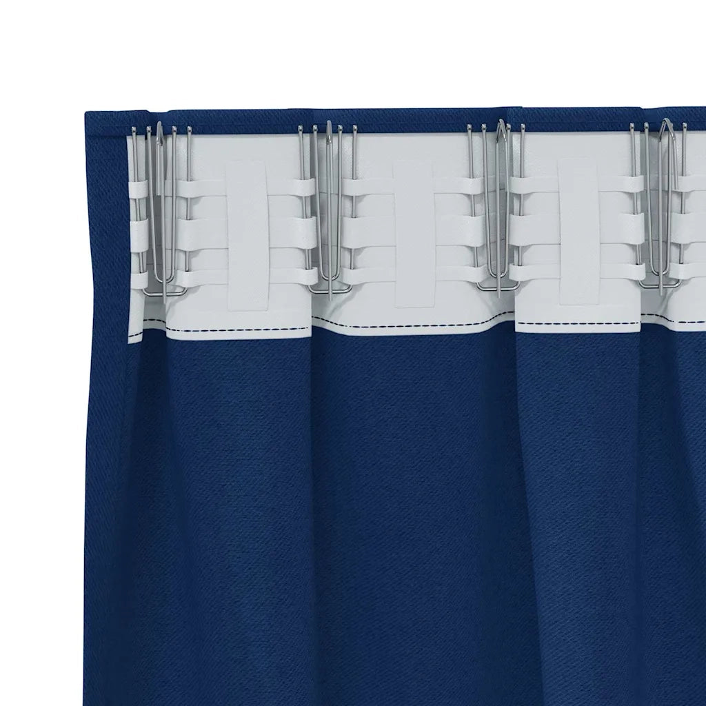 Tende Blackout con Anelli 2 pcs Blu Scuro 175 x 140 cm 4107474