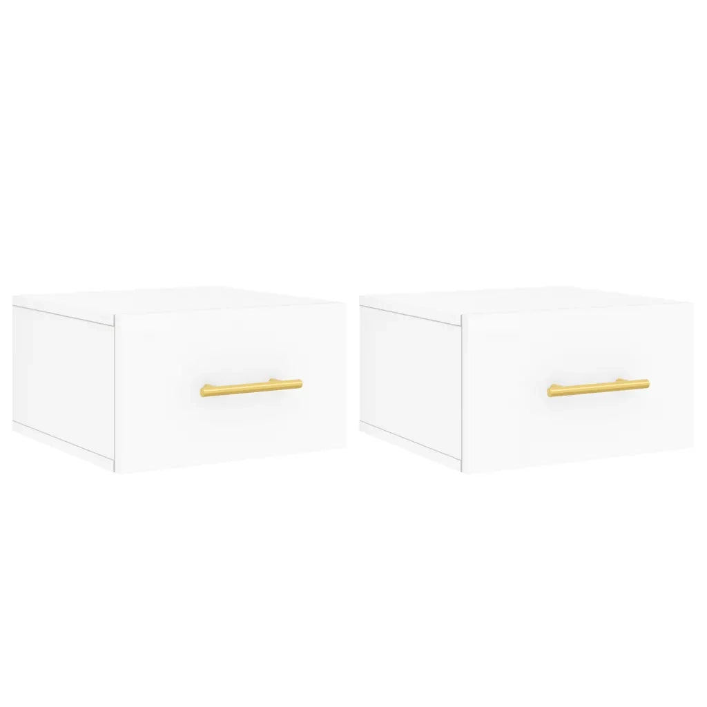 Comodini a Muro 2 pz Bianchi 35x35x20 cm 829789
