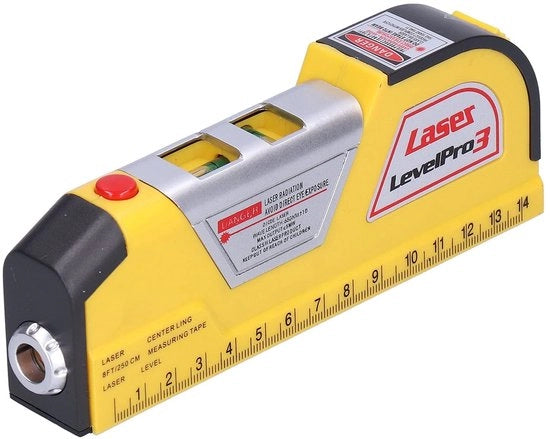 Laser waterpas di alta precisione - Infrarosso waterpas - Strumento di misura portatile - Scala di 8 metri - Alimentazione a batteria - Progetto leggero - Laser metro