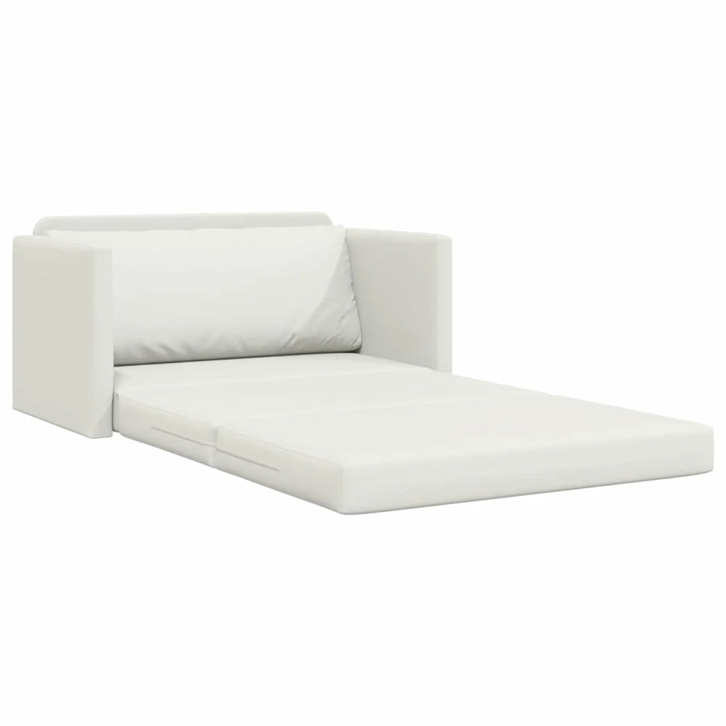Divano letto | Sof¨¤ letto | Letto singolo Bianco 124 x 71 x 78 cm Pelle Artificiale