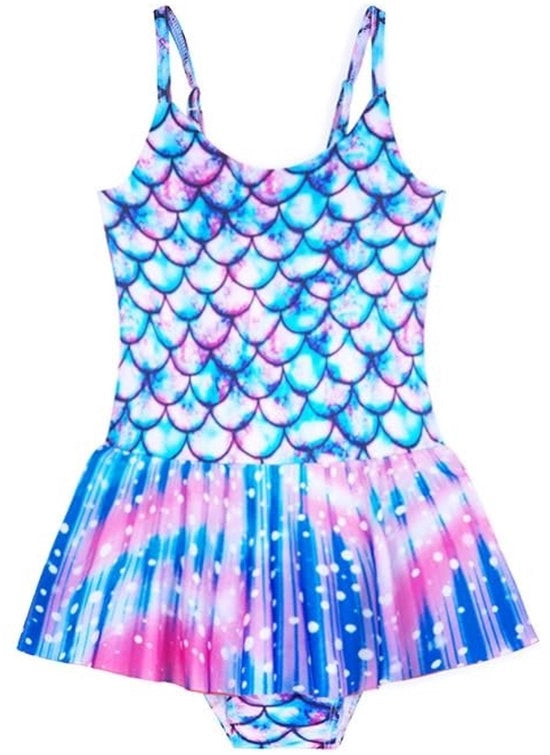 Costumi da bagno per bambine con inserti a sbuffo - abbigliamento da bagno per bambine - cinturini comodi - tessuto soffice - taglia aderente - atmosfera magica sott'acqua