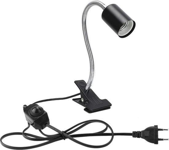 Lampadario riscaldato con supporto 360 gradi per lampadina con chiusura per rettili - acquario - tartaruga - lucertola - serpente - 220 V.