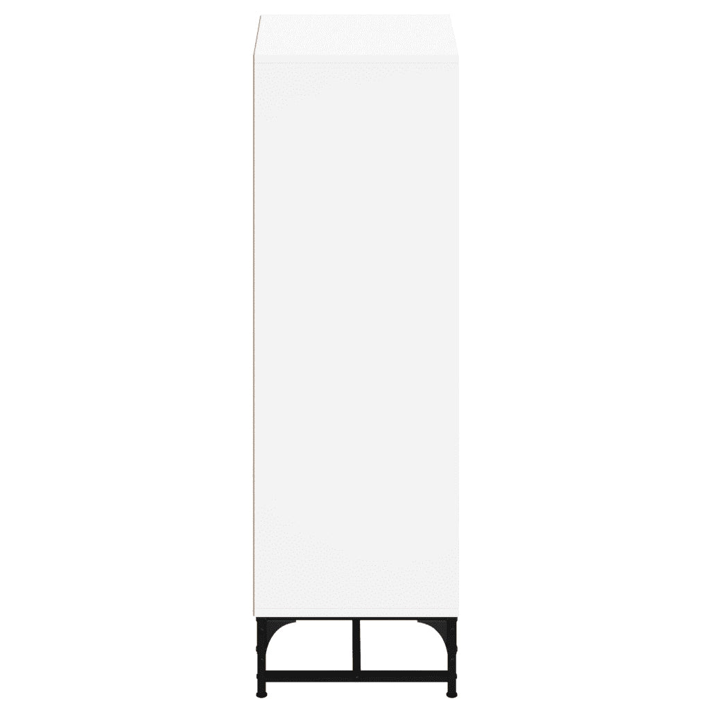 Credenza con Ante in Vetro Bianca 35x37x120 cm