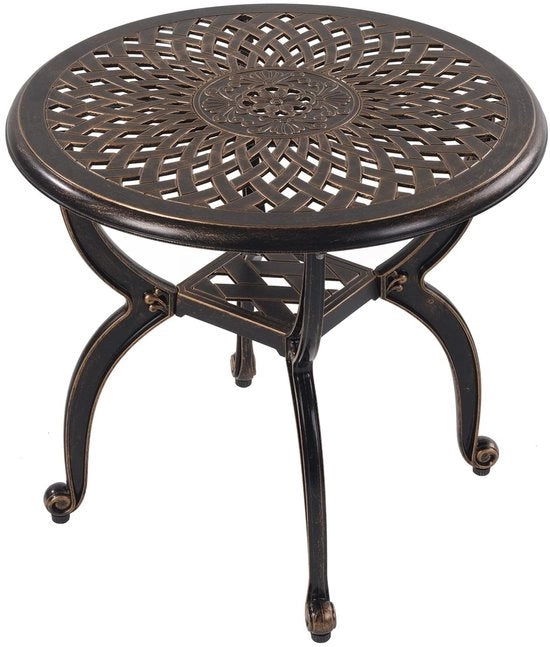 Tavolo da Giardino Resistente al Tempo - Tavolo da Giardino Esterno - Tavolo Patio/Bistro - Tavolo in Alluminio - 47 cm di Altezza - Compacto - Facile da Pulire - Mobili da Giardino