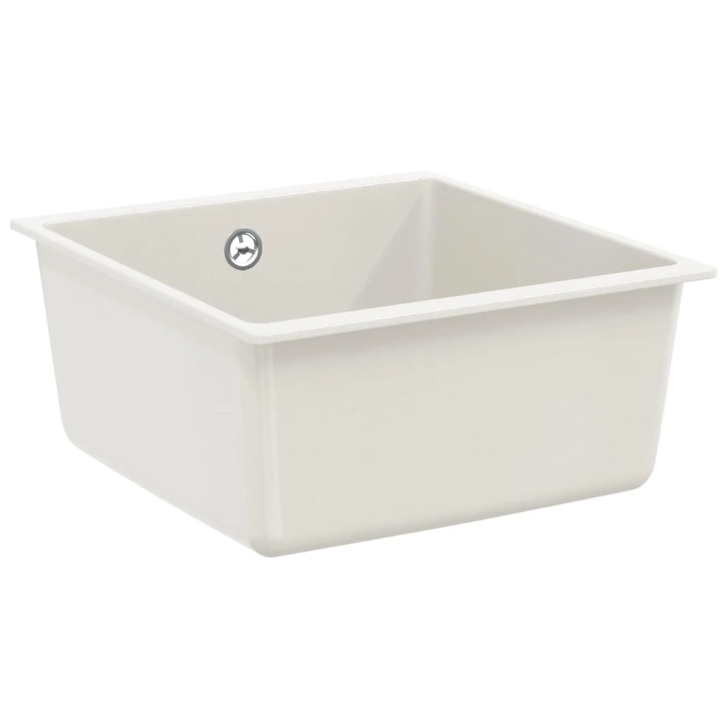 Lavello Bianco 430 x 460 mm 80% Quarzo e 20% Resina