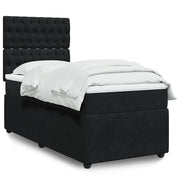 Giroletto a Molle con Materasso Nero 90x200 cm in Velluto