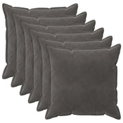 Federa 6 pcs HOUTEN Grigio Scuro 65 x 65 cm Velluto 920972
