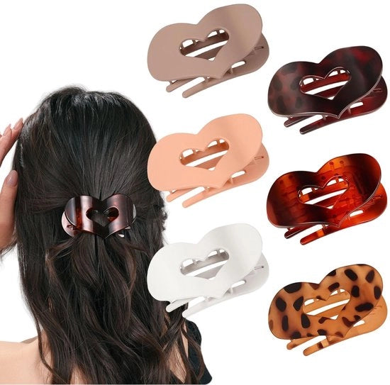 Spazzola per capelli Ergonomica - Spazzola per capelli piatta - Manico robusto - Fermo laterale antiscivolo - Per capelli spessi/dun/arricciati - 6 pezzi - Spazzole per capelli