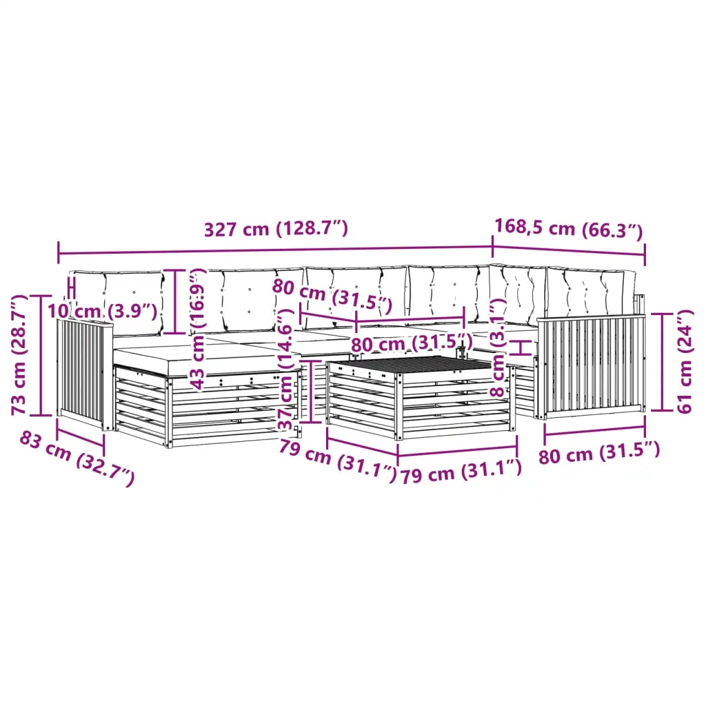 Set di divani da esterno con cuscino 7 pcs Bianco e Antracite 3390802
