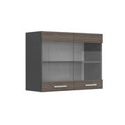 Vicco Mobile da cucina in vetro Grigio nobile 80 cm