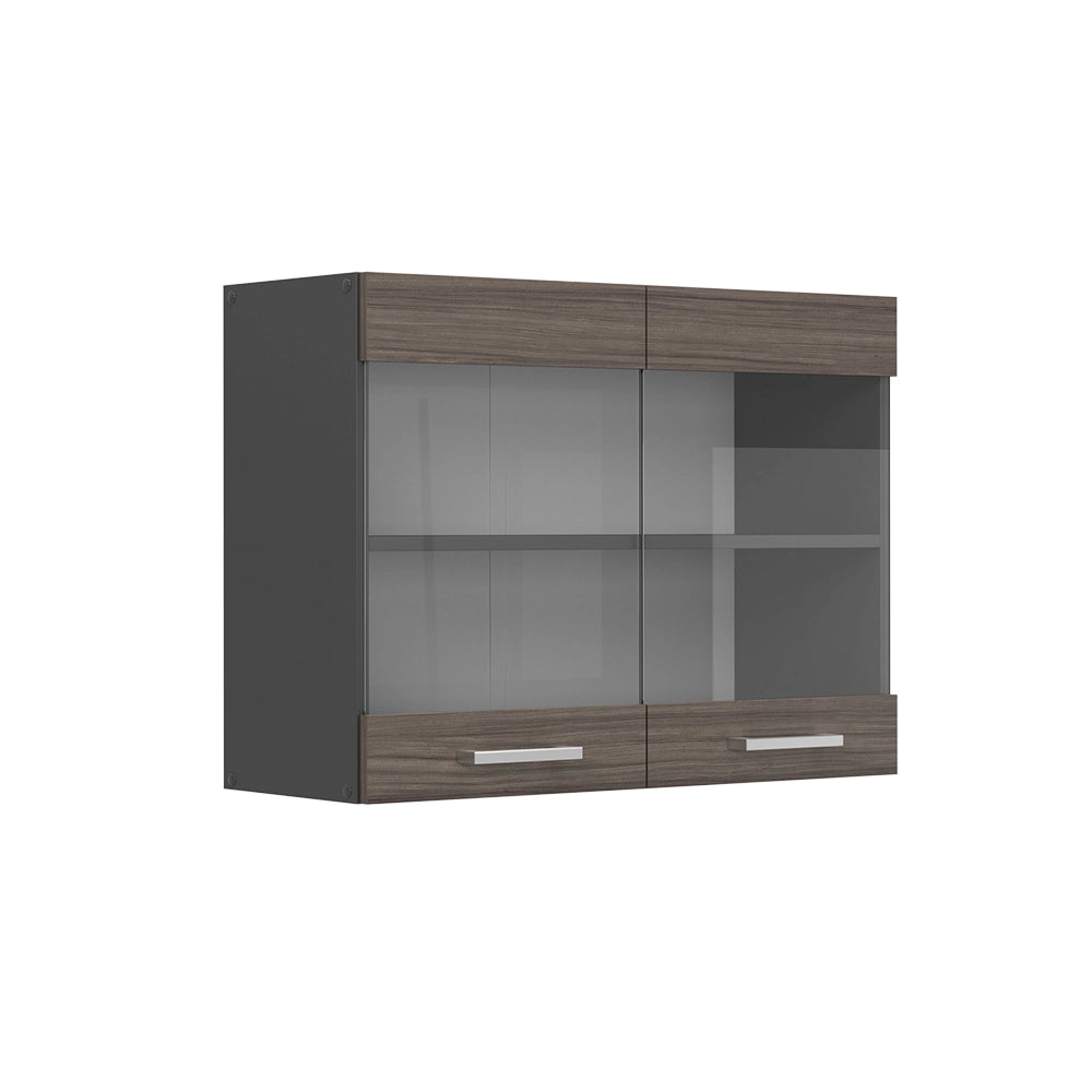 Vicco Mobile da cucina in vetro Grigio nobile 80 cm