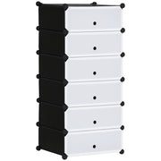 Armadio per scarpe modulare con 6 cubi impilabili ¨C Minimal ¨C 49x36.5x108 cm bianco