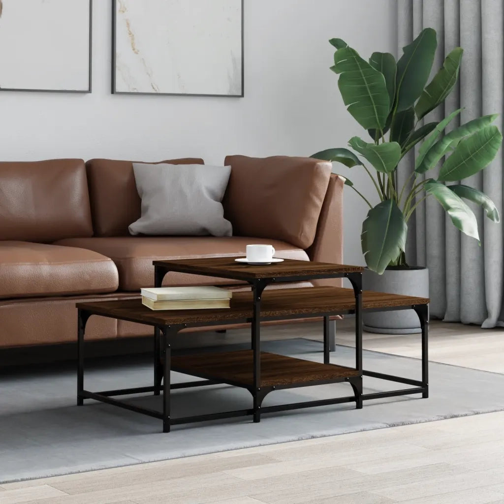 Tavolino salotto | Tavolino da caff¨¨ | Tavolino da Soggiorno Rovere Marrone 102x60x45cm Legno Multistrato