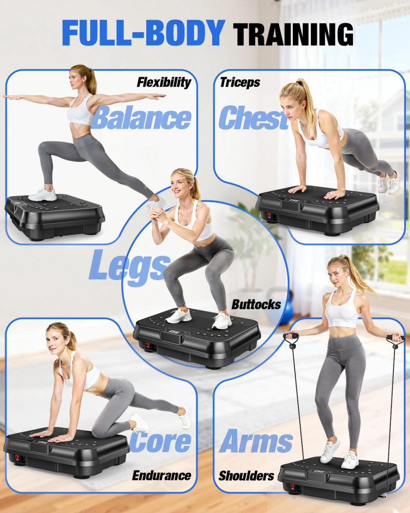 PIATTAFORMA VIBRANTE,  Potente piattaforma vibrante muscolare per bodybuilding e scultura con telecomando e cordino