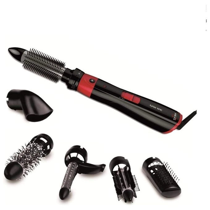 GA.MA Phon Multistyler Turbo, Per Look Ricci e Lisci, con 3 Termo Spazzole Rotonde di 21, 30 e 33 mm, con 6 Accessori intercambiabili, 1200 W, Tecnologia Nano Silver, 3 Velocità, 3 Temperature, Cavo Girevole 360°