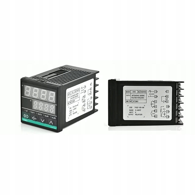 Regolatore di Temperatura PID CH102FK02-MV*AN – 48x48 mm, SSR 12VDC + Relè 10A, -199,9~1800°C, Auto-tuning, LED