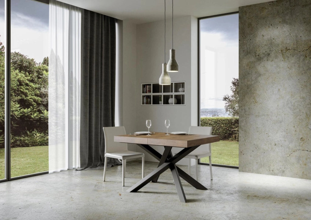 Tavolo allungabile 90x120/224 cm Volta Premium Noce telaio Antracite
