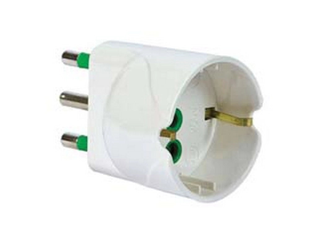 10pz adattatore schuko 2 poli + terra 16a bianco "linea garanti" - bianco 82610- cod:ferx.fer419796
