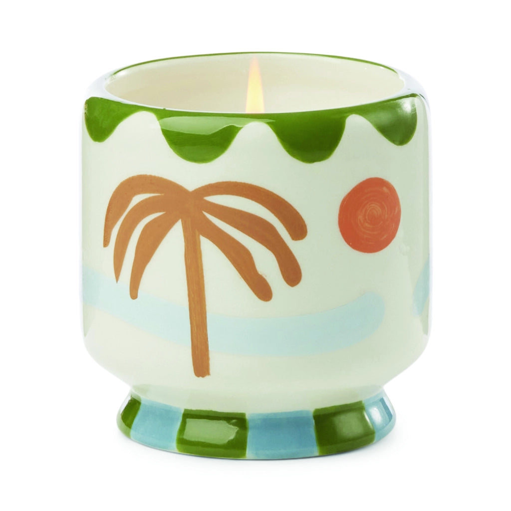 Candela in ceramica Adopo Palm Tree - Profumo Lush Palms - Confezionata in scatola