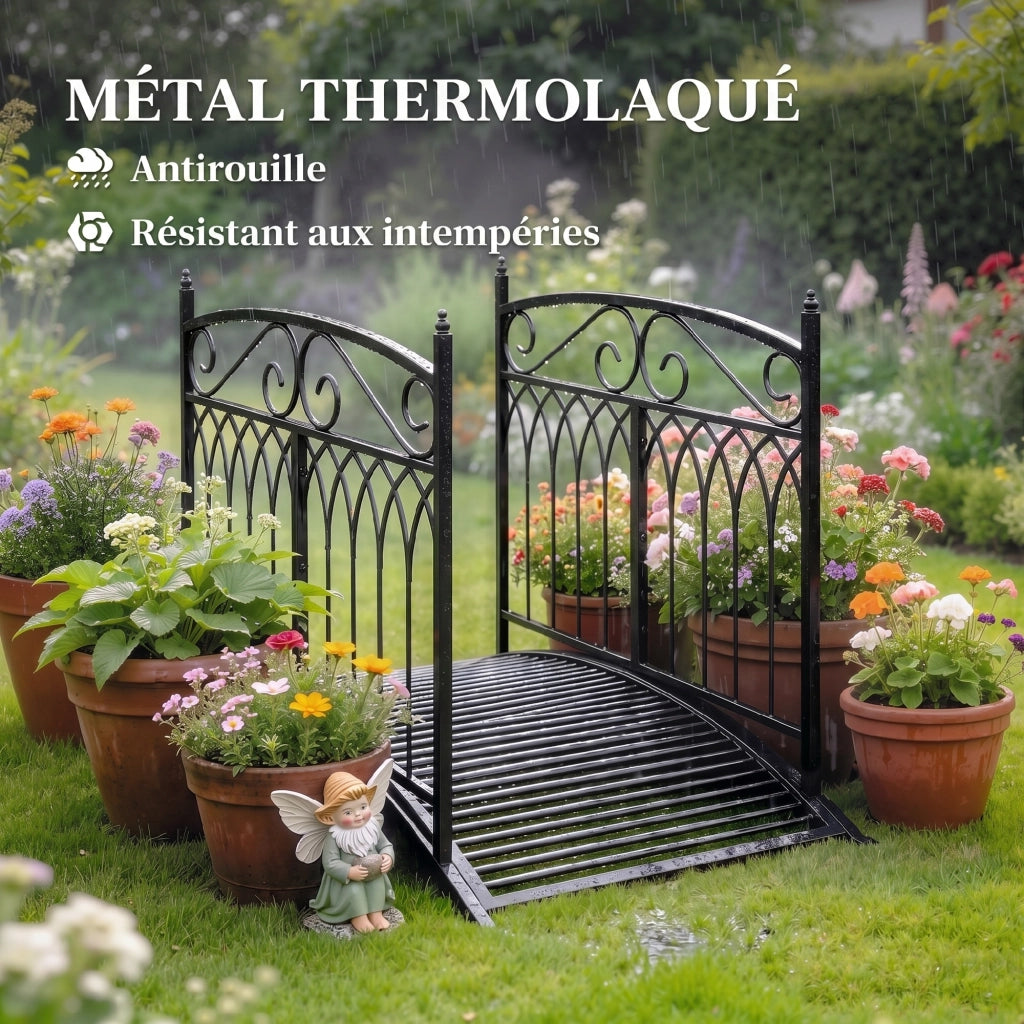 Ponticello da Giardino in Metallo Stile Barocco ¨C Zephmum ¨C Nero 91cm