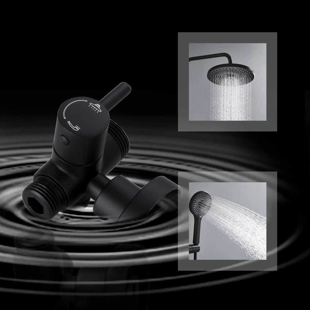 Trade Shop - Colonna Doccia Saliscendi Altezza Regolabile Set Completo Soffione Doccetta Nero -