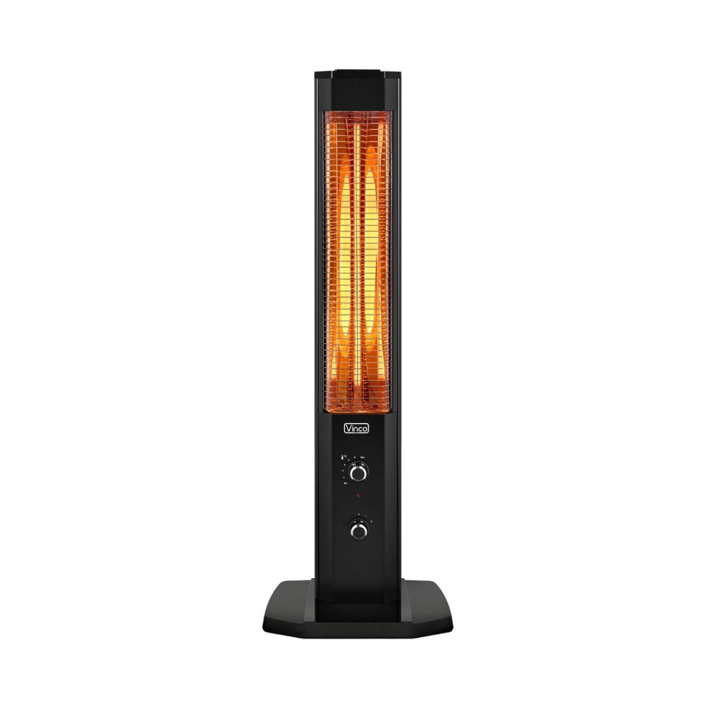Stufa a Torre Elettrica In Carbonio Con Termostato 600/1200W Nera Vinco 70252