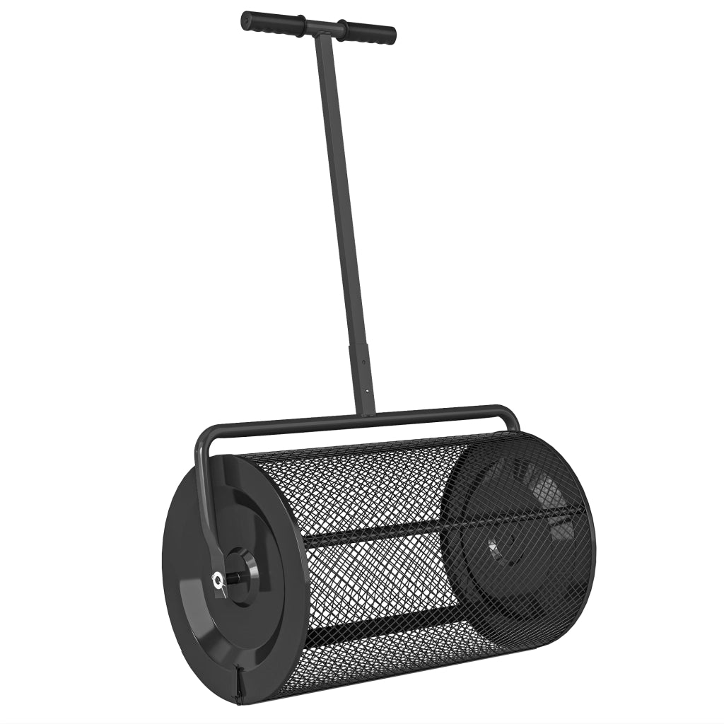 Spandiconcime 75L ¨C Xylo ¨C 61x40cm nero metallo con manico a T