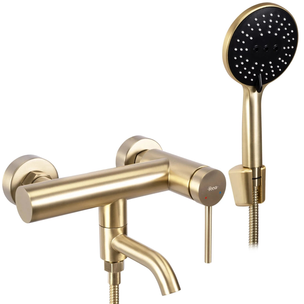 Rubinetto Da Vasca Rea Clif Brush Gold