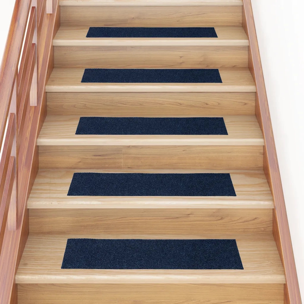 Tappetini per scale autoadesivi 30 pz 76x20 cm blu navy rettangolari 3365731