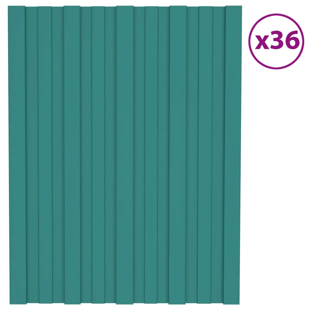 Pannello per tetto 36 pcs Verde 60 x 45 cm Acciaio zincato 42047101
