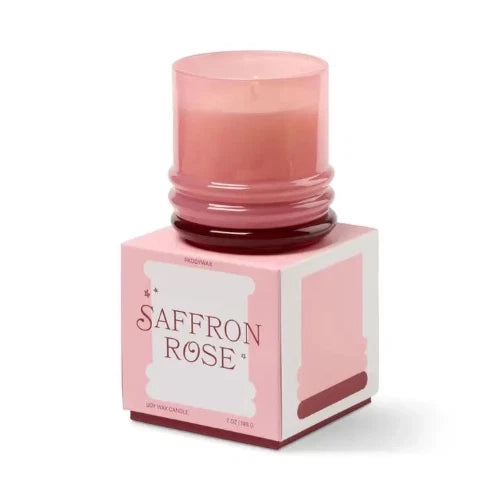 Candela impilabile in vetro da 198 g (7 oz) rosa e rossa - Saffron Rose