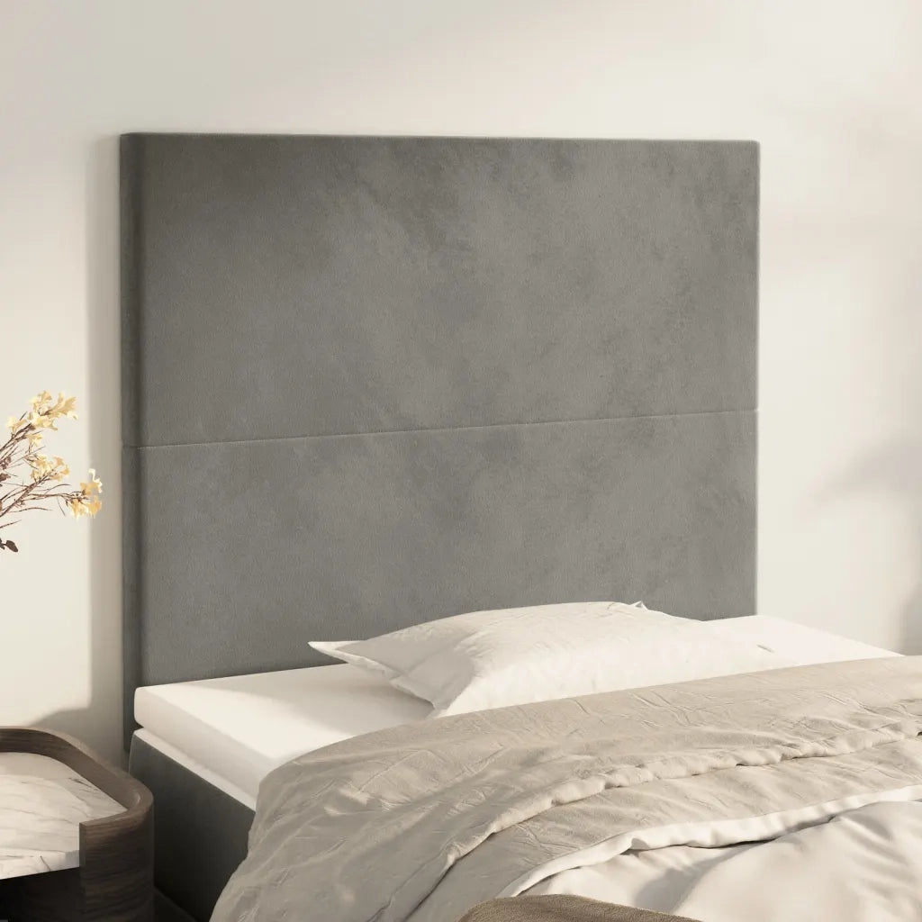 Testiera | Testata Grigio Chiaro 80x5x118/128 cm Velluto