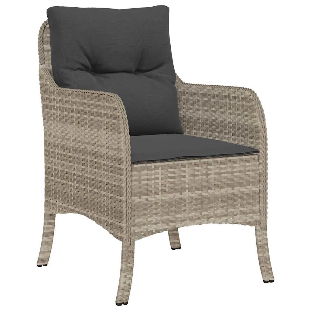 Set da Pranzo per Giardino 7 pcs Grigio chiaro polyrattan