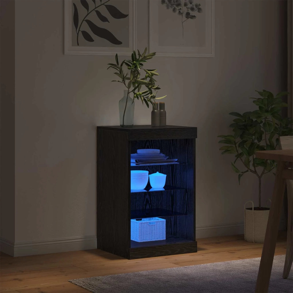 Madia LED Rovere Nero 41 x 37 x 67 cm Legno multistrato 863053