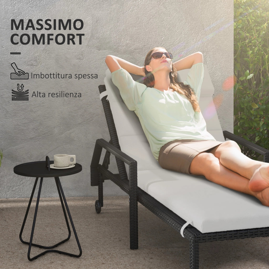 Cuscino per Lettino Prendisole ¨C Xylo ¨C Tessuto Grigio Chiaro con Lacci