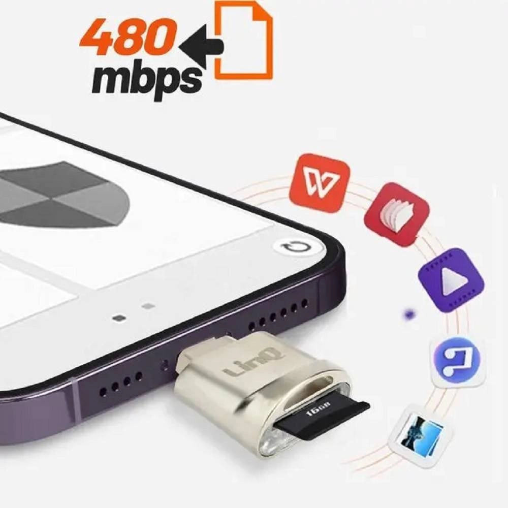 Trade Shop - Lettore Di Schede Micro-sd / Transflash Verso Lightning Velocità 480mbps Otg458 -