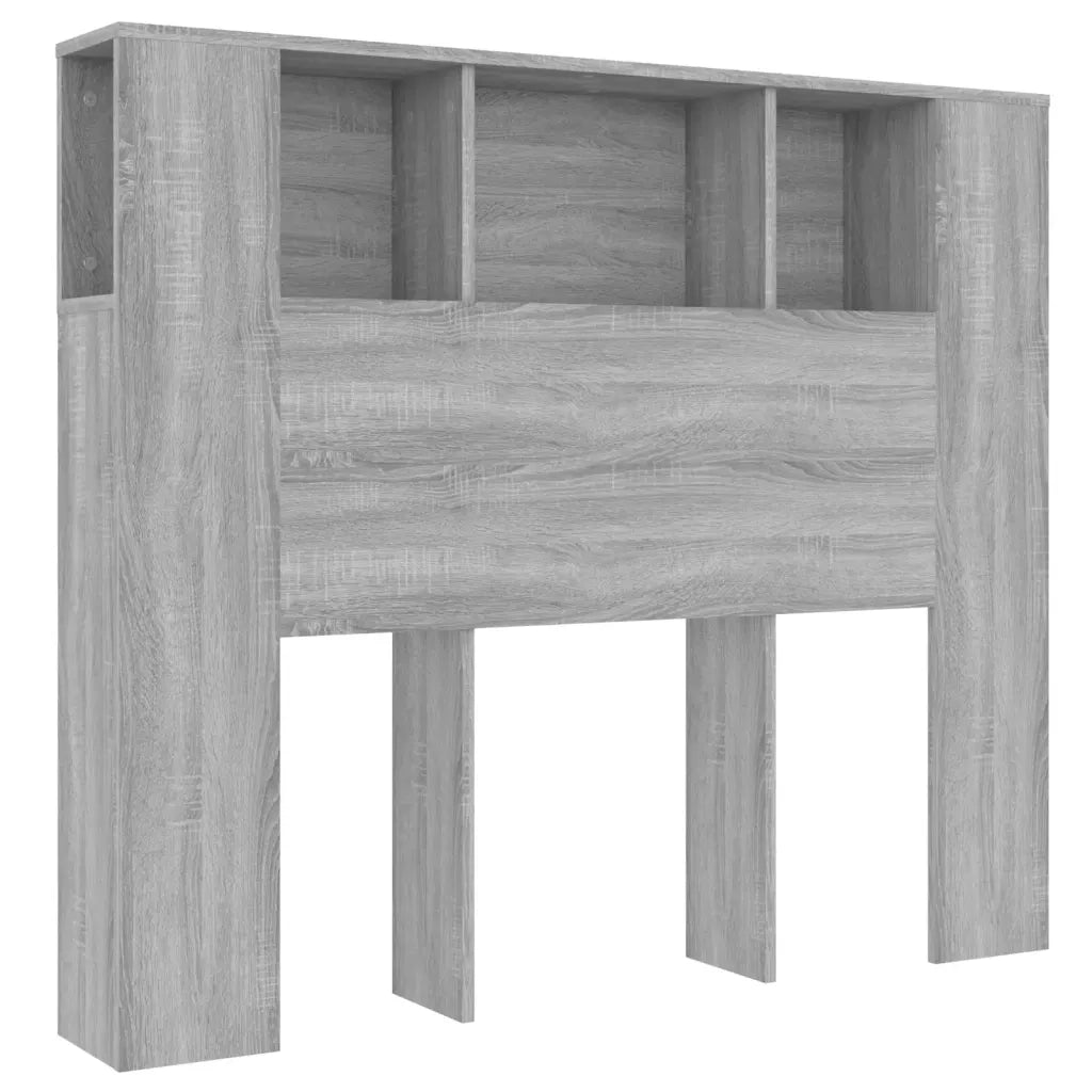 Testiera con Scomparti-Testata con Ripiani Grigio Sonoma 120x18,5x102,5 cm