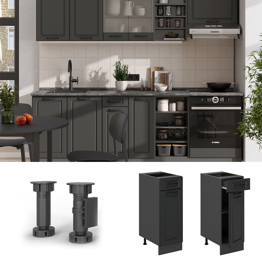 Vicco Mobiletto base per cucina Antracite casa di campagna 30 cm , PL Antracite